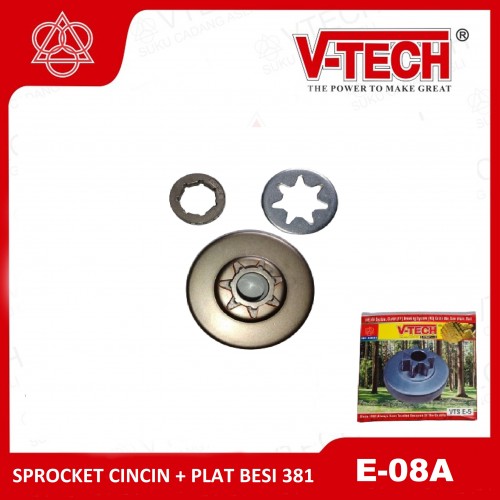 SPROCKET CINCIN + PLAT BESI 381